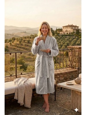 Bukle Bornoz, Şal Yaka Bornoz ,%100 Pamuklu Kadın / Erkek Unisex Bornoz