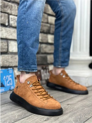 Beskar BA0331 Taba Deri Suni Deri Günlük Erkek Sneaker – Konforlu Yürüyüş