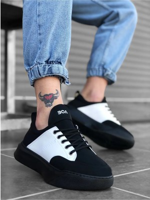 Beskar BA0163 Siyah Deri Suni Deri Günlük Erkek Sneaker – Kaymaz Taban