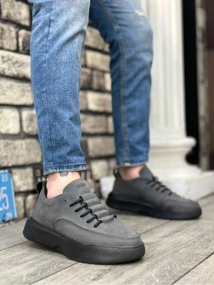 Beskar BA0332 Füme Deri Suni Deri Günlük Erkek Sneaker – Yumuşak Iç Taban