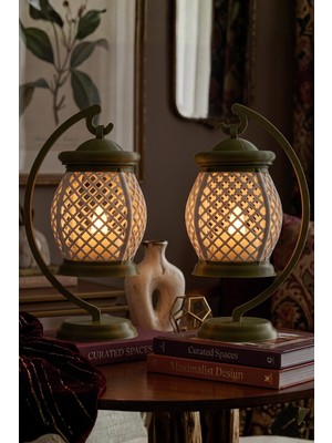 Shapy Dekoratif Kandil Seti 2’li - Pilli Tealight Mum Hediyeli Askılı Masa Süsü