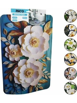 Belirtilmemiş Dikdörtgen - Desenli 38X58CM Su Emici - Sihirli Banyo Paspası Elastik