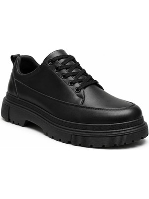 Beskar Kömür Cilt Erkek Ayakkabı - Kolay Temizlenen Premium Rahat Smart Casual Günlük Sneaker Kb 702