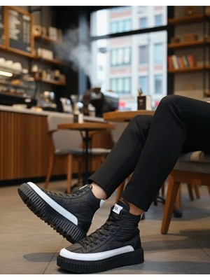 Beskar BA0811 Boa Siyah Deri Suni Deri Spor Unisex Bot – Ortopedik Destek