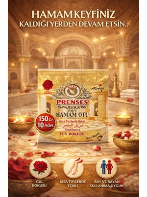 Empressco Doğal Gül Kokulu Tüy Dökücü Toz, 150G x 10 Adet, Hamam Otu