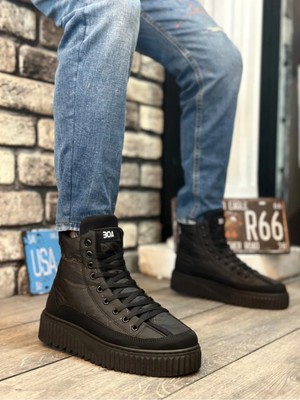 Beskar BA0811 Boa Siyah Deri Suni Deri Spor Unisex Bot – Ortopedik Destek