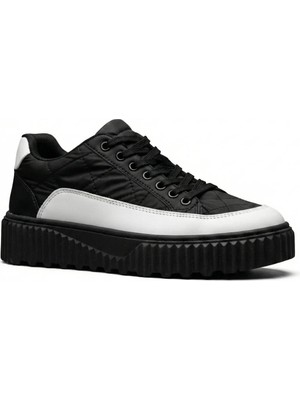 Beskar BA0801 Boa Siyah Beyaz Şeritli Paraşüt Kumaş Günlük Erkek Sneaker – Kaymaz Taban