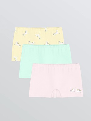 Lc Waikiki Yeni Sezon Baskılı Kız Çocuk Boxer 3'li