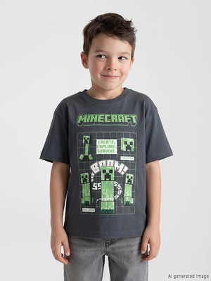 Lc Waikiki Yeni Sezon Minecraft Baskılı Erkek Çocuk Tişört