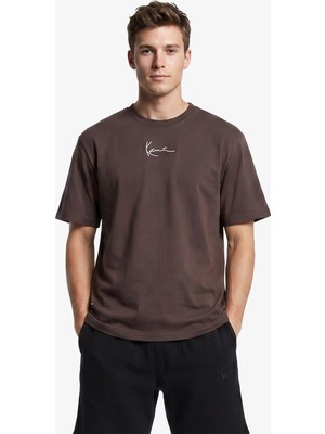 Karl Kani Small Signature Essential Erkek Kahverengi T-Shirt.brw