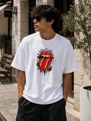 Montree Erkek Oversize Baskılı %100 Pamuk T-Shirt