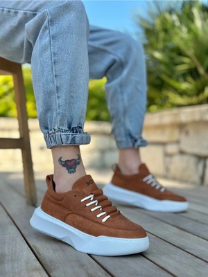 Beskar BA0332 Taba Deri Suni Deri Günlük Erkek Sneaker – Nefes Alan Yapı