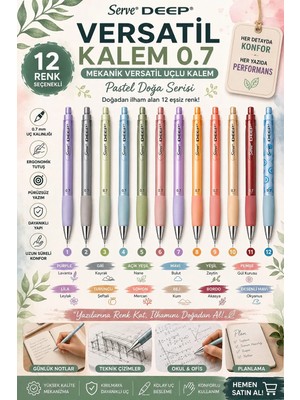 Anı Ofis Kırtasiye Mekanik Versatil Uçlu Kalem Pastel Doğa Serisi 0.7 Ergonomik Tutuş Renk Seçenekli