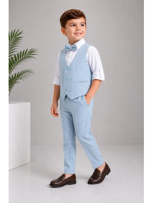 Classics Men Erkek Çocuk Smokin Takım Elbise Yelekli Papyonlu