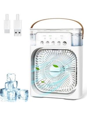 Munico Su Tanklı Mini Hava Soğutucu, 4'ü 1 Arada USB Fan, 3 Hız Ayarlı, 3 Buhar Modlu Mini Klima