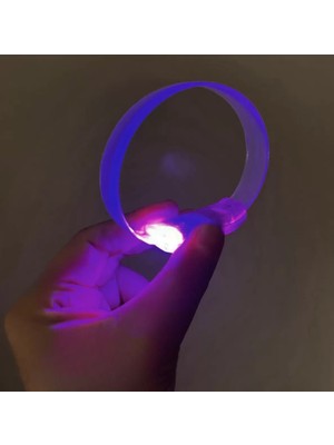 Mudanis 3 Modlu Pilli LED Işıklı Esnek Parti Bilekliği Mor