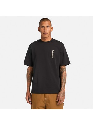 Timberland Short Sleeve ''oval Logo'' Graphic Erkek Siyah T-Shirt.-
