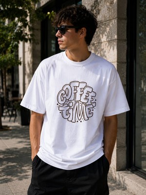 Montree Erkek Oversize Baskılı %100 Pamuk T-Shirt
