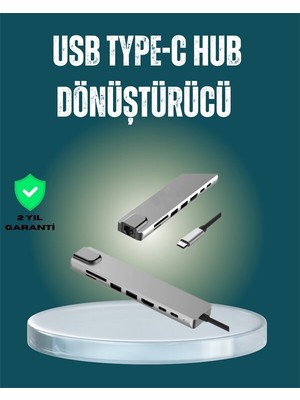 Miyango Usb‑c Çoklu Bağlantı Merkezi – 5 Gbps 100‑240 V Sağlam Eloksal Tasarım - ETC6310-7487