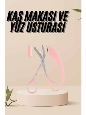Miyango Kavisli Kaş Kirpik Düzeltici Bıyık Alma Taraklı Kaş Makası Yüz Bakım Seti M - ETC9195-4434