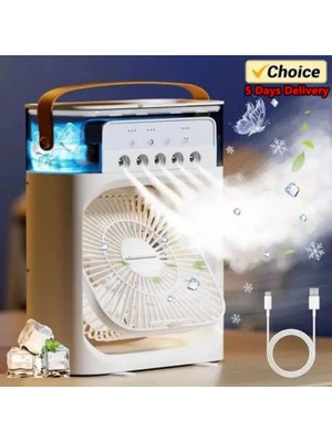Munico 2 Adet 4'ü 1 Arada Hava Soğutucu, Taşınabilir Mini Klima, Su Difüzörlü Mini Hava Soğutucu