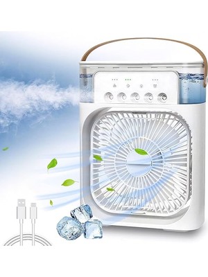 Munico Taşınabilir Fan Klimalar USB Elektrikli Fan LED Gece Lambası Su Sisi Eğlenceli Oda Kliması