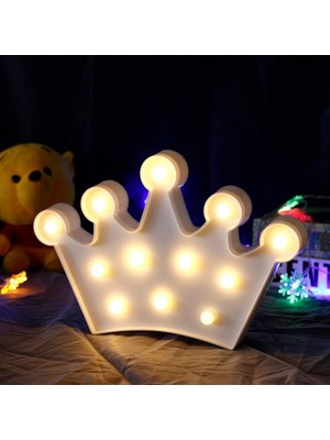 Mayf 3D Dekoratif Pilli Kraliçe Tacı Model LED Masa ve Gece Lambası (5332)