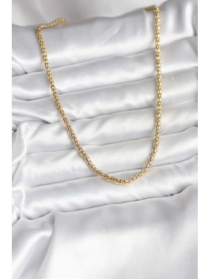 Miyango 14K Gold Renk Kaplama Boru Zincir Model cm Kadın Kolye 5886 - ETC1467-2203