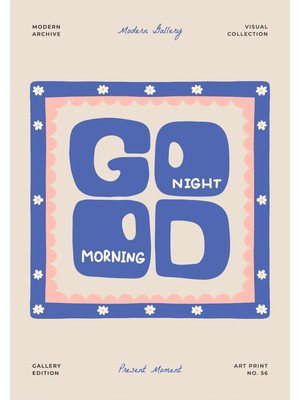 Kanvas Tr Retro Good Morning Good Night Yazılı Kanvas Tablo