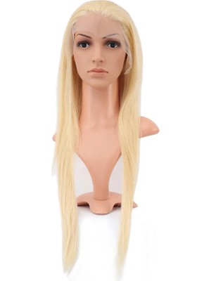 Colezium Gerçek Front Lace Düz Platin Tül Peruk / 70/75CM