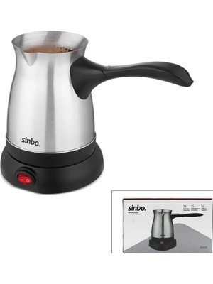 Mayf Çelik Elektrikli Cezve Türk Kahve Makinesi - 6FİNCAN=500ML 360° Kablosuz Kullanım Katlanır Kulp SCM-9038 (5332)