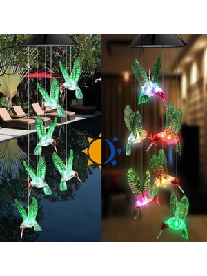 Ttt Solar LED Işıklı Kuşlu Bahçe Dekoru 6 Ledli,renkli Işık