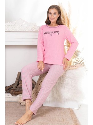 FullaModa Give This World Baskılı Büyük Beden  Pijama Takımı