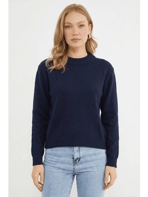 FullaModa Basic Bisiklet Yaka Triko Kazak