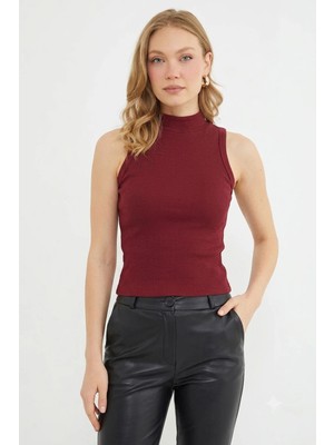 FullaModa Fitilli Dik Yaka Body