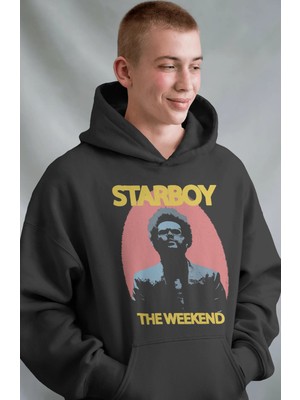 Sevbano Starboy The Weeknd Rapper Şarkıcı Ön Baskılı Unisex Oversize Premium Hoodie