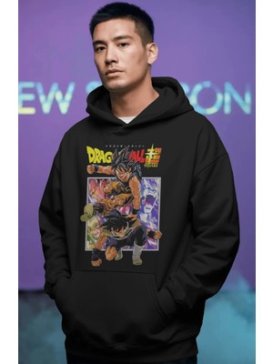Sevbano Son Goku Dragon Ball Karakter Anime Ön Baskılı Unisex Oversize Premium Hoodie