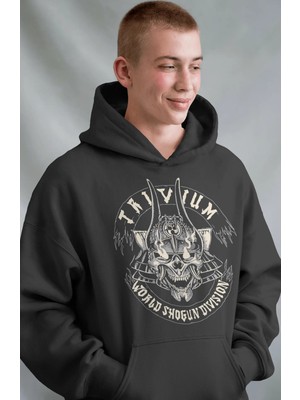 Sevbano Trivium Rock Metal Müzik Grubu Ön Baskılı Unisex Oversize Premium Hoodie