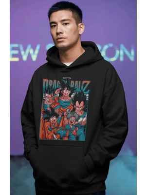 Sevbano Dragon Ball Son Goku Anime Ön Baskılı Unisex Oversize Premium Hoodie