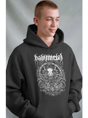 Sevbano Baby Metal Rock Metal Müzik Grubu Ön Baskılı Unisex Oversize Premium Hoodie