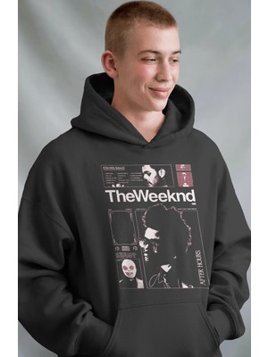 Sevbano The Weeknd After Hours Rapper Şarkıcı Ön Baskılı Unisex Oversize Premium Hoodie