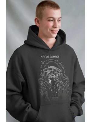 Sevbano The Weeknd After Hours Rapper Şarkıcı Ön Baskılı Unisex Oversize Premium Hoodie