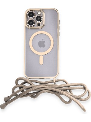 Fırsatkolik iPhone 12 Pro Kılıf Divo Lazer Askılı Magsafe Kapak - Gold
