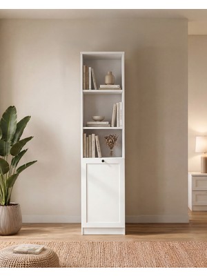 Sarmobi Terra Kitaplık 40X173X31 cm Beyaz - Modern Tasarım