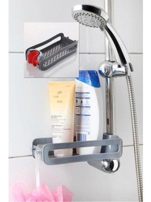 Vivart Özel Tasarım Banyo Düzenleyici Şampuanlık Sabunluk – Vakumlu Evye Düzenleyici Organizer Banyo Rafı