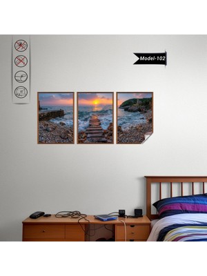 Akıllı Kağıt Statik Tutunma Özellikli Tablo - Poster Manzara (Model- 102)