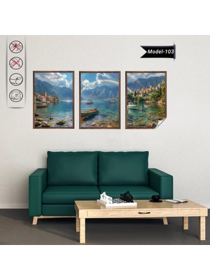 Akıllı Kağıt Statik Tutunma Özellikli Tablo - Poster Manzara (Model- 103)
