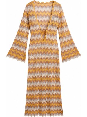 Eclectic Çok Renkli Kadın V Yaka Regular Fit Elbise P-0218107