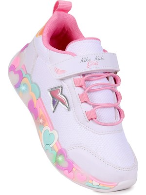 Kiko Kids Heart Işıklı Günlük Cırtlı Kız Çocuk Spor Ayakkabı
