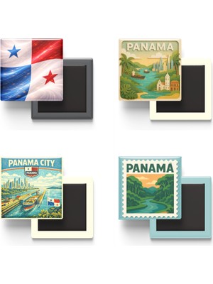 İberk Buzdolap Magnetleri - Panama - Panama - 4'lü Set
